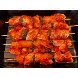 Brochette de lapin mariné