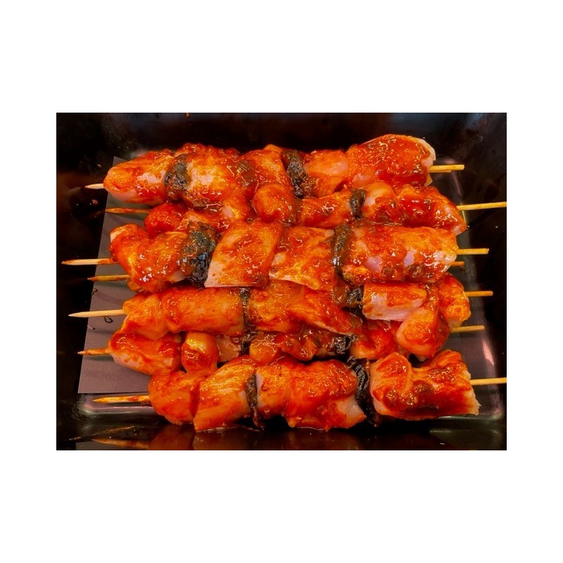 Brochette de lapin mariné