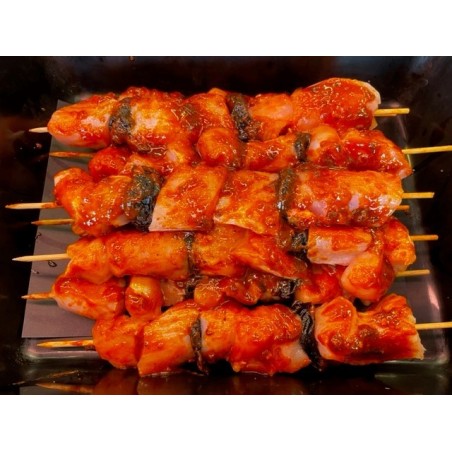 Brochette de lapin mariné