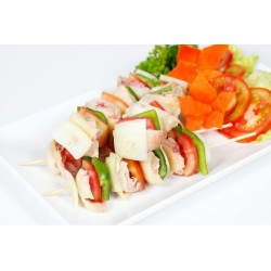 Brochette de pangasius mariné