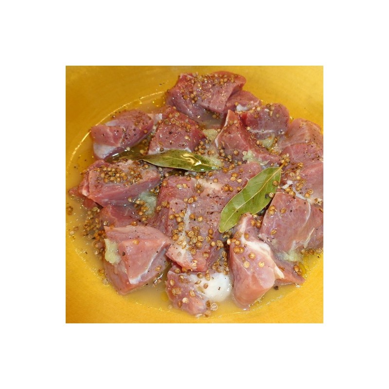 Emincé de porc mariné