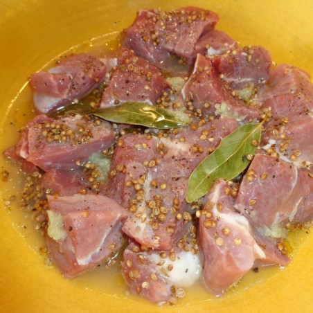 Emincé de porc mariné