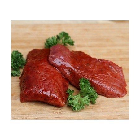 Steak de boeuf mariné