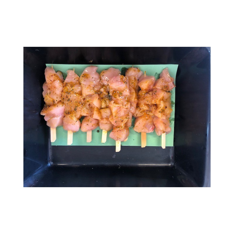 Brochette de poulet mariné