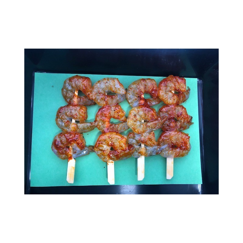 Brochette de crevette marinée