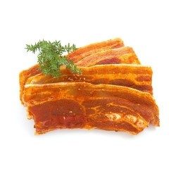 Lard frais en tranche mariné