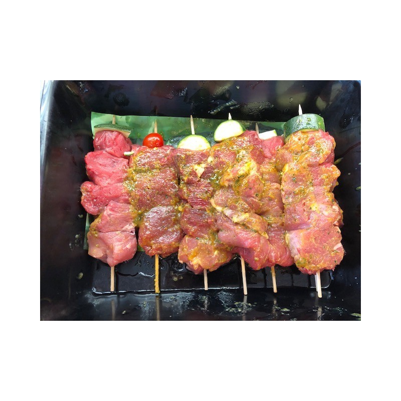 Brochette de porc mariné
