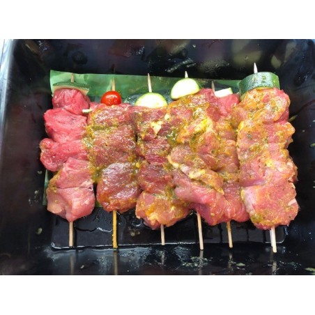 Brochette de porc mariné